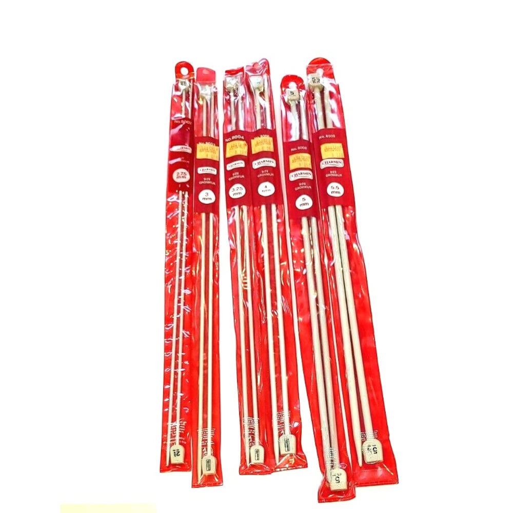 Charmin Bamboo Knitting Needles Set 6 Pairs Sizes 2.75mm to 5.5mm Single Pointed